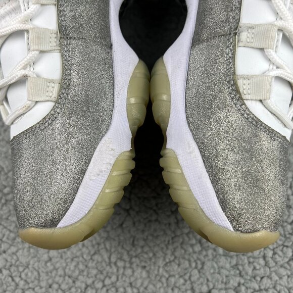 Jordan 11 Vast Grey Womens 8 Shoe Metallic Silver White Glitter Retro Mens 6.5 2 - Picture 10 of 11
